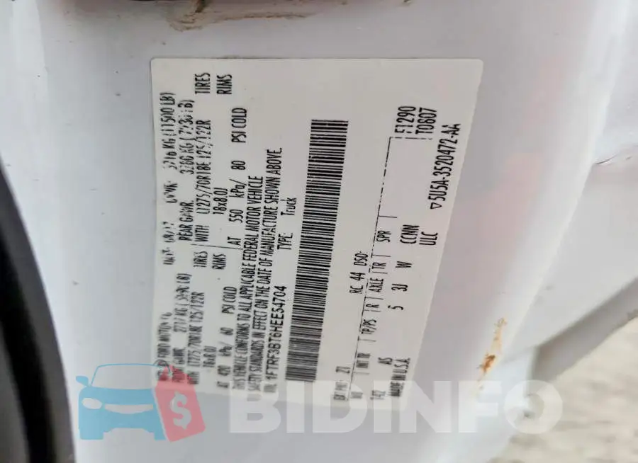 1FTRF3BT6HEE54704 Photo# 13