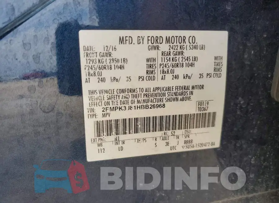 2FMPK3J81HBB26968 Photo# 12