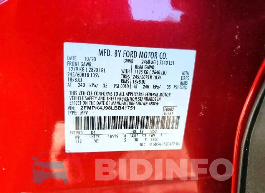 2FMPK4J98LBB41751 Photo# 13