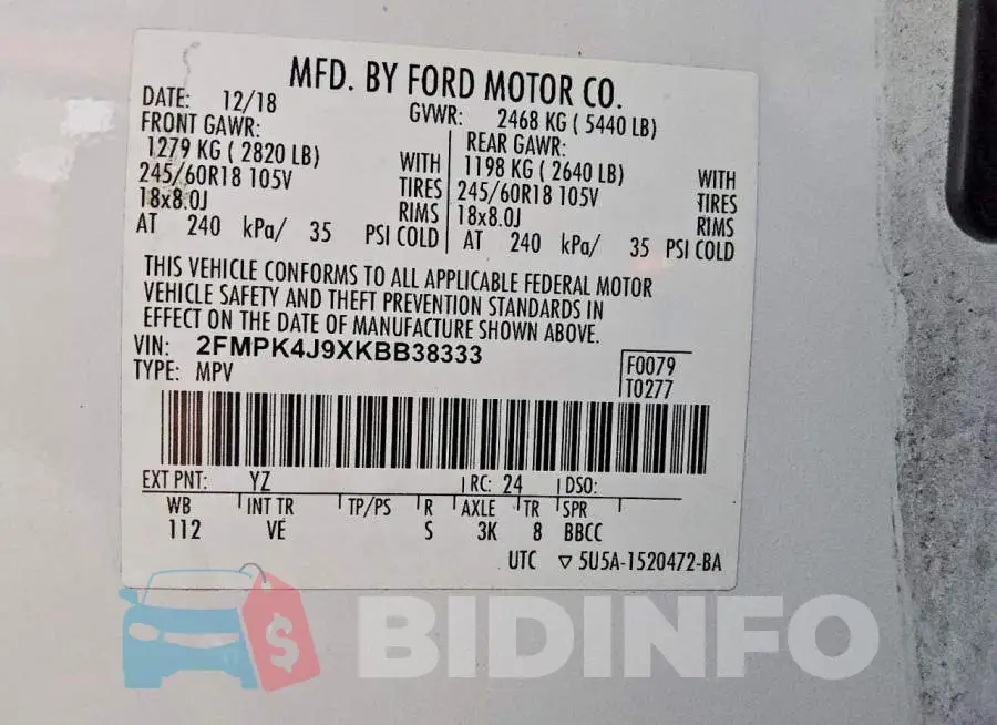2FMPK4J9XKBB38333 Photo# 13