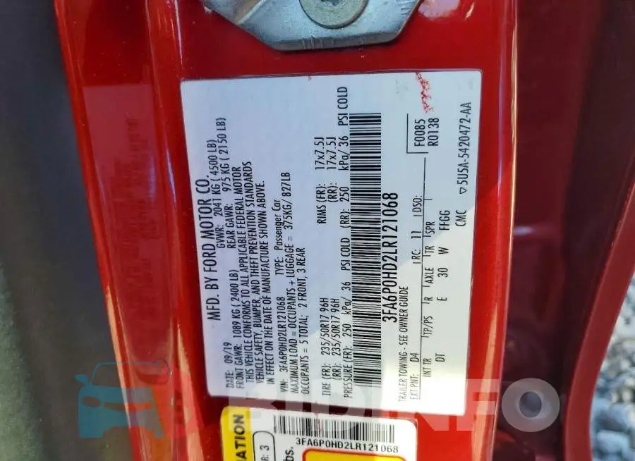 3FA6P0HD2LR121068 Photo# 12