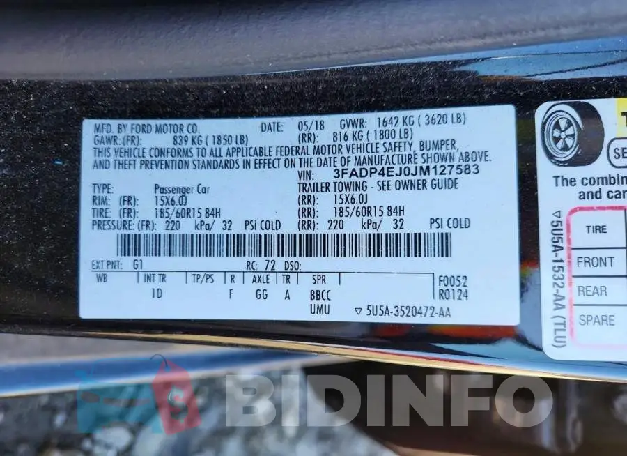 3FADP4EJ0JM127583 Photo# 13