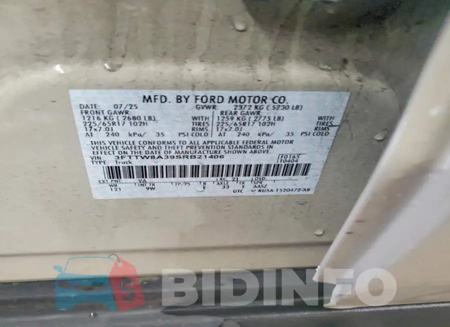 3FTTW8A39SRB21406 Photo# 12