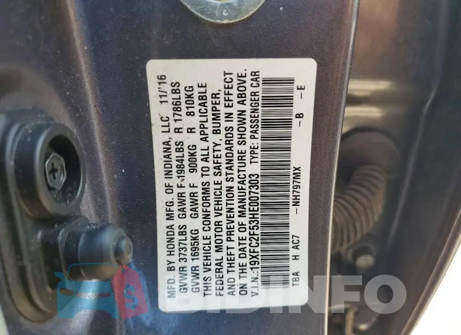 19XFC2F53HE007303 Photo# 12