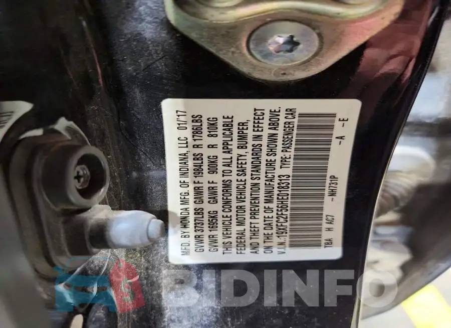 19XFC2F56HE018313 Photo# 12