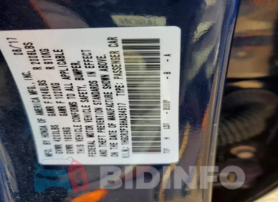 1HGCR2F38HA284517 Photo# 12