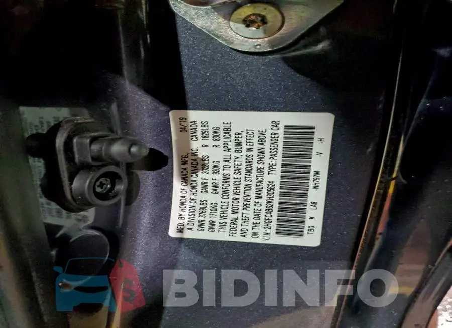 2HGFC4B62KH305624 Photo# 12