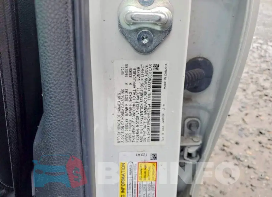 2HGFE2F52NH607824 Photo# 12