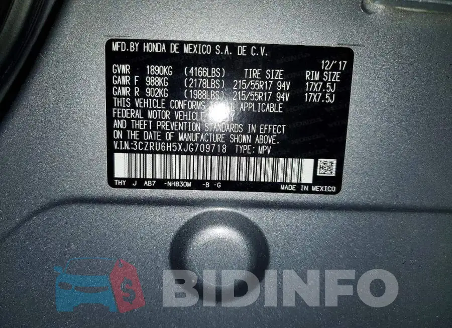 3CZRU6H5XJG709718 Photo# 12