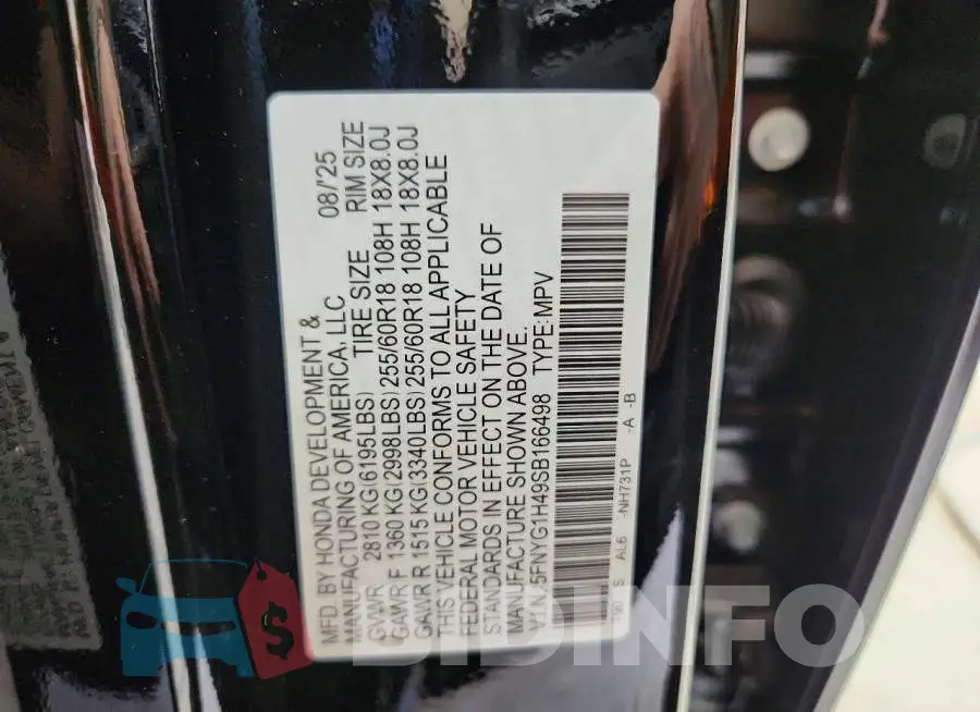 5FNYG1H49SB166498 Photo# 13