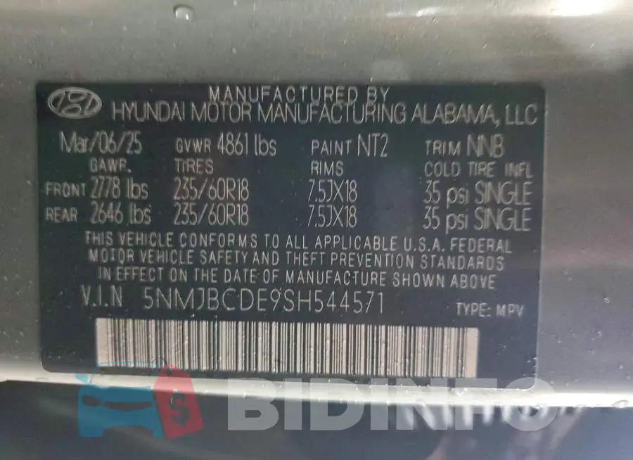 5NMJBCDE9SH544571 Photo# 12