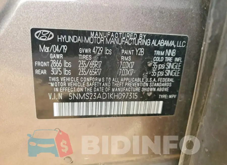 5NMS23AD1KH097315 Photo# 14
