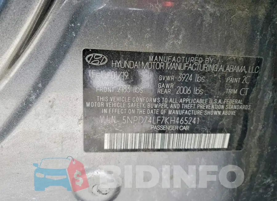 5NPD74LF7KH465241 Photo# 12