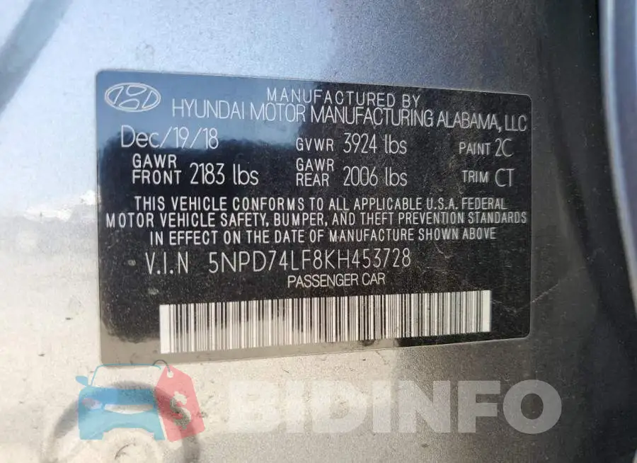 5NPD74LF8KH453728 Photo# 12