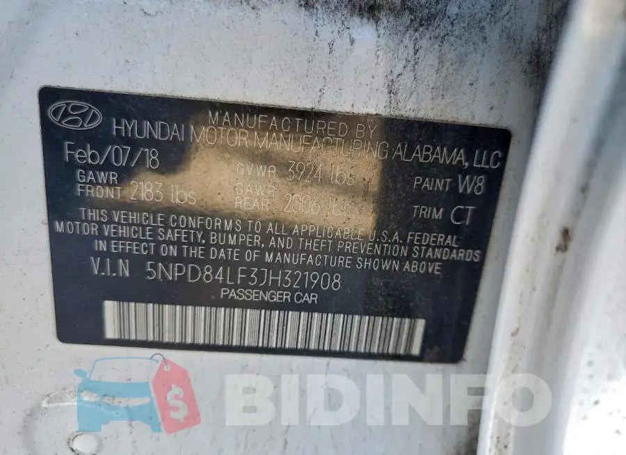 5NPD84LF3JH321908 Photo# 12