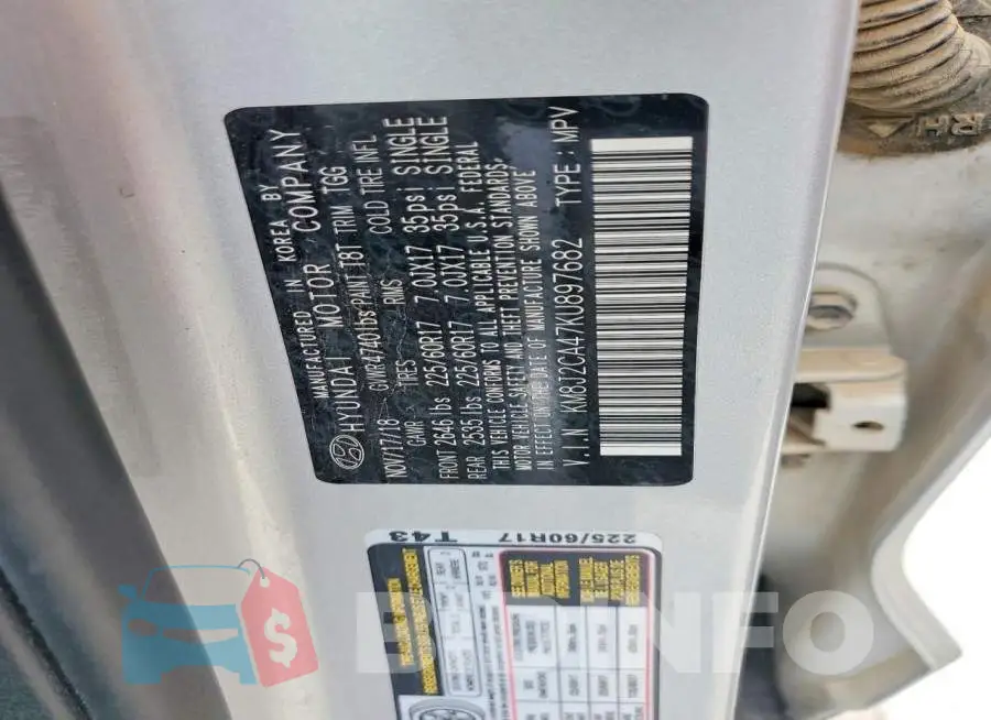 KM8J2CA47KU897682 Photo# 13