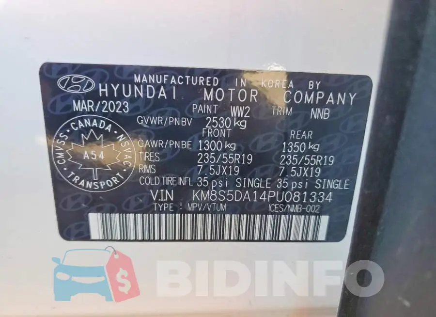 KM8S5DA14PU081334 Photo# 13