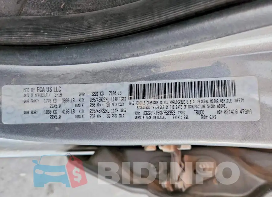 1C6SRFRT5KN752353 Photo# 13