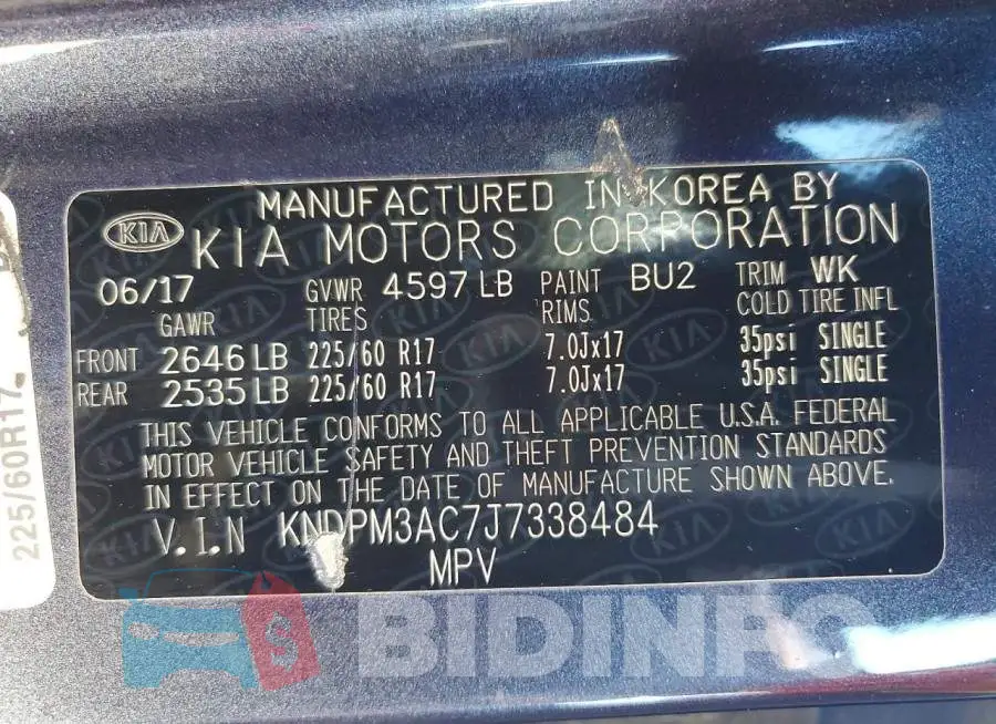 KNDPM3AC7J7338484 Photo# 14