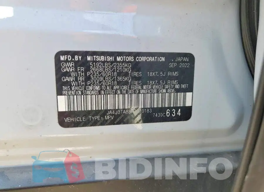 JA4J3TA83PZ010183 Photo# 13