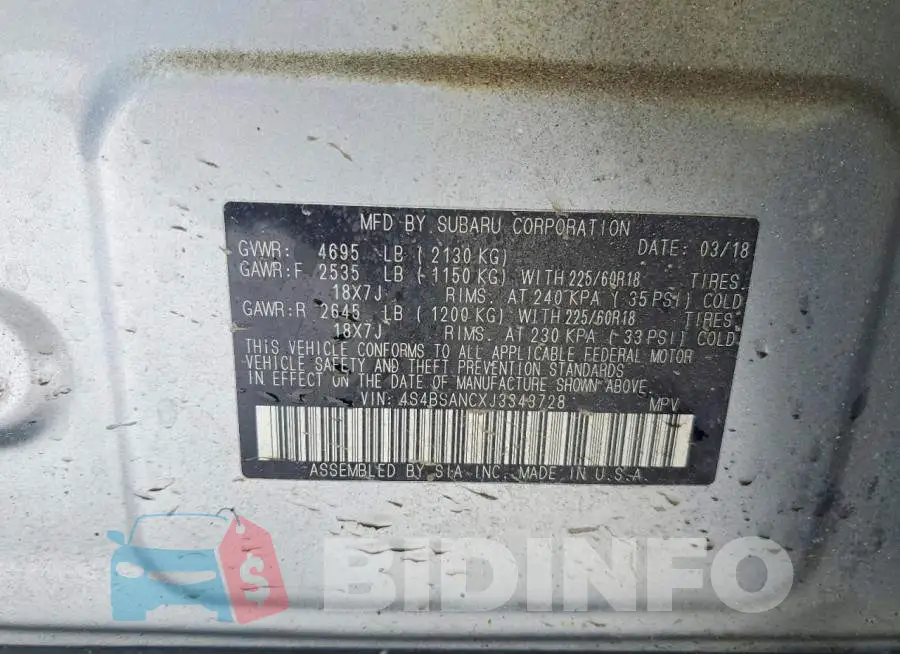 4S4BSANCXJ3343728 Photo# 13