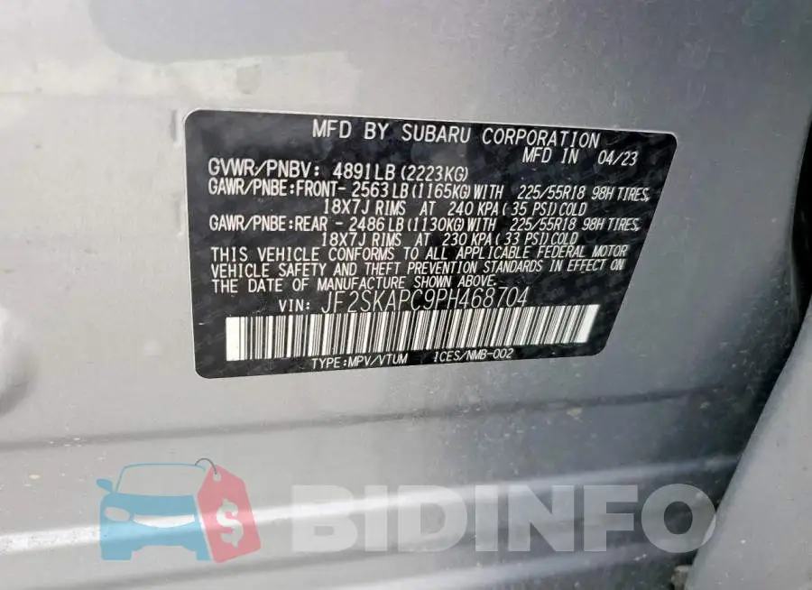 JF2SKAPC9PH468704 Photo# 12
