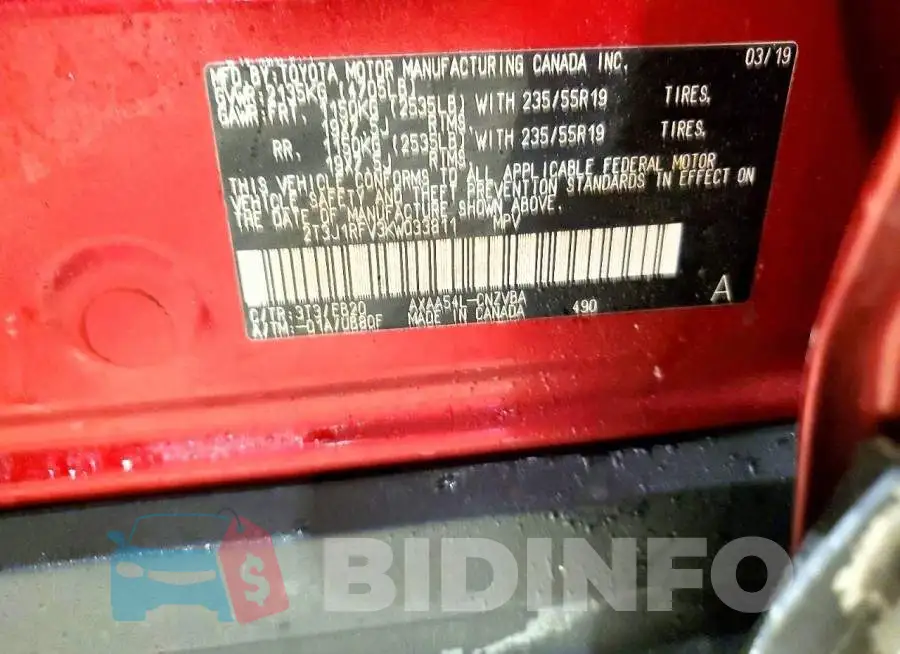 2T3J1RFV3KW033811 Photo# 13