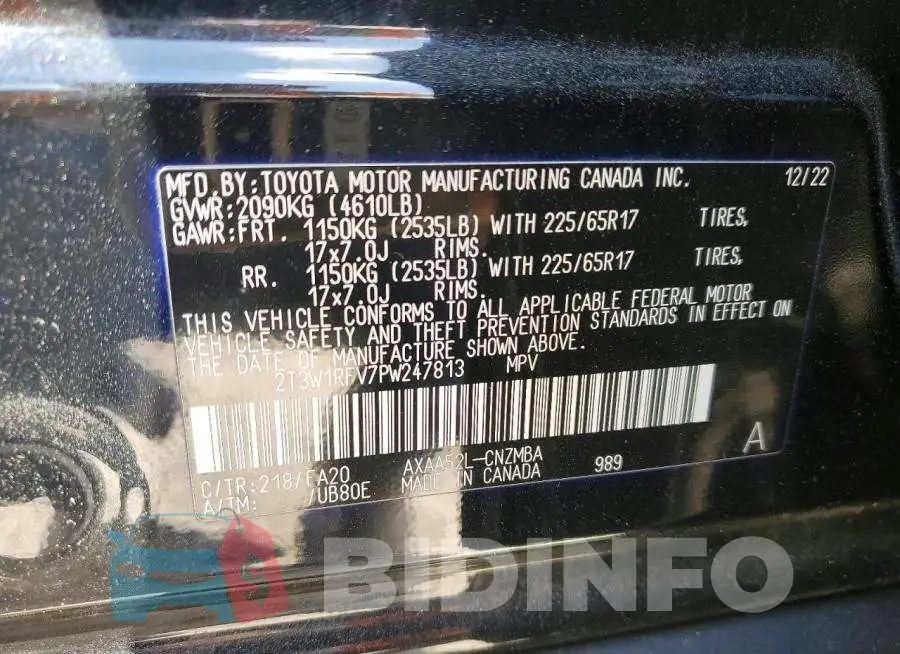 2T3W1RFV7PW247813 Photo# 14