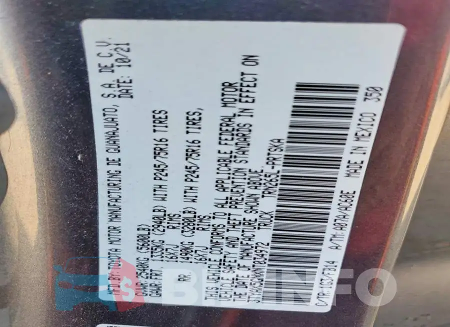 3TYAX5GNXNT034972 Photo# 12
