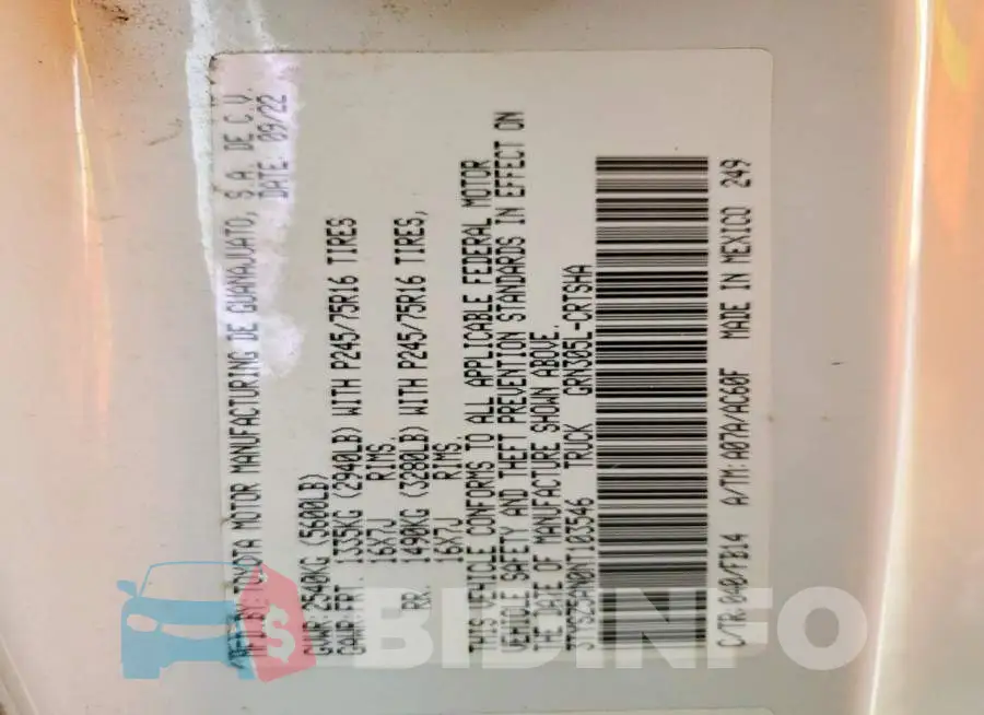 3TYSZ5AN0NT103546 Photo# 12
