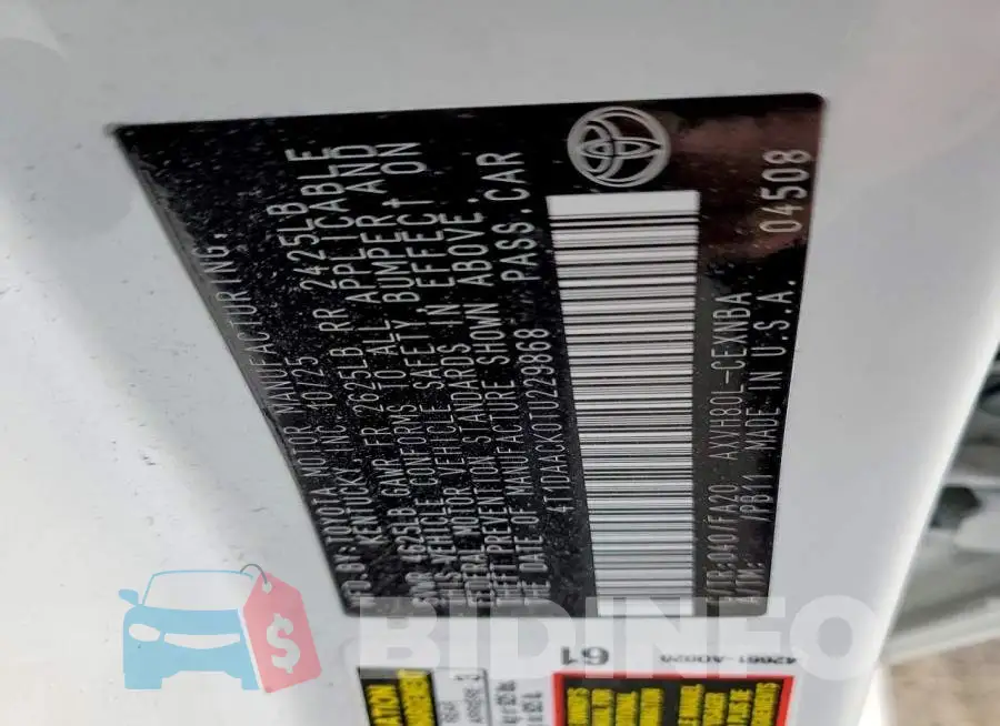 4T1DAACK0TU229868 Photo# 13