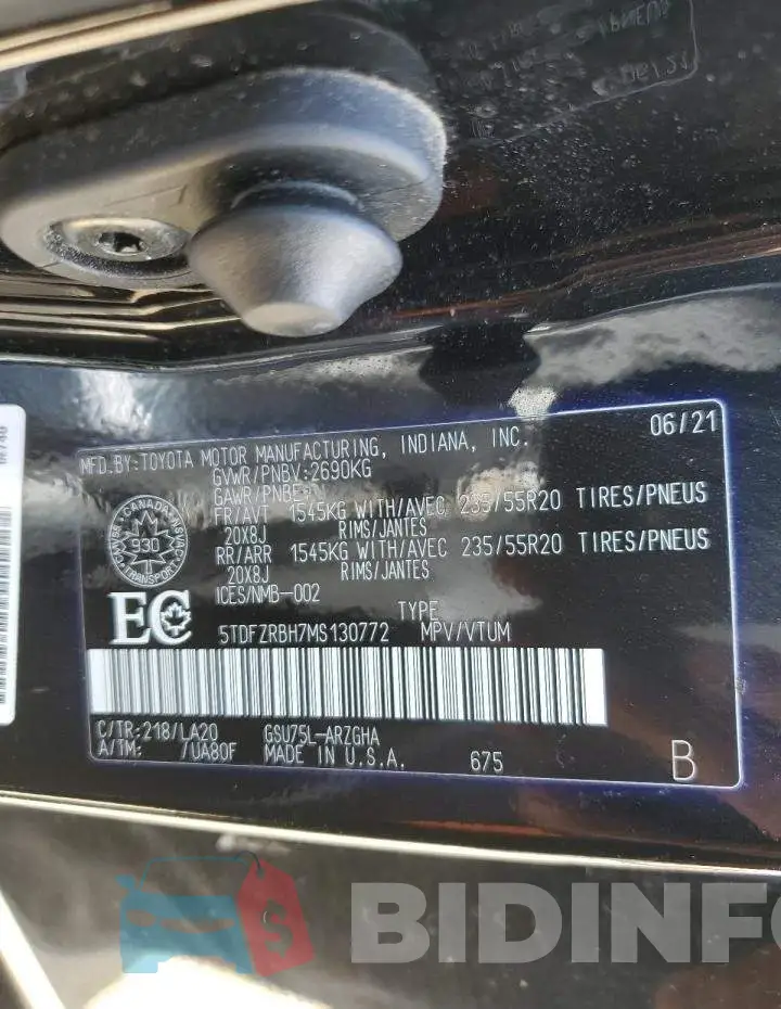 5TDFZRBH7MS130772 Photo# 13