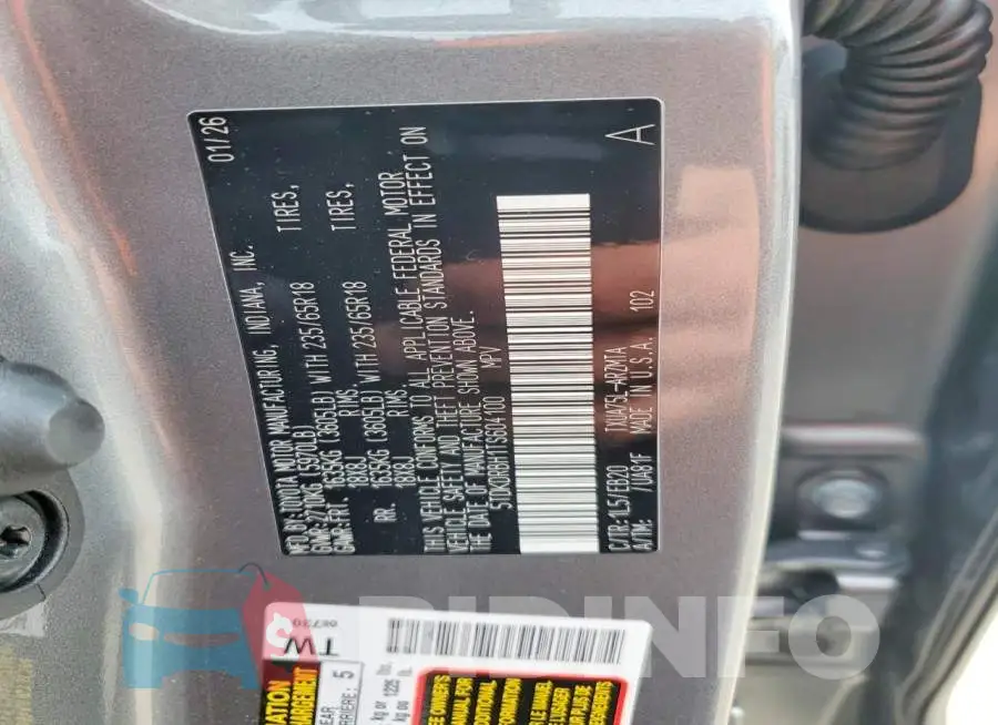 5TDKDRBH1TS604100 Photo# 14