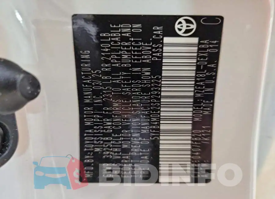 5YFB4MDE2SP293225 Photo# 13