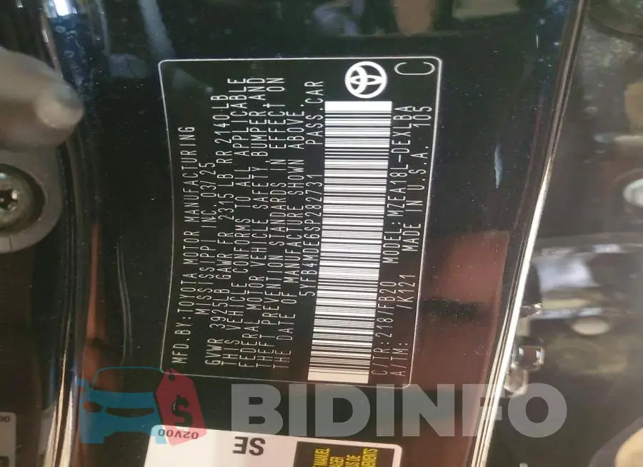 5YFB4MDE6SP282731 Photo# 12