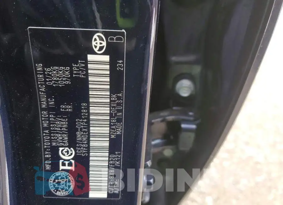 5YFB4MDEXTP412818 Photo# 13