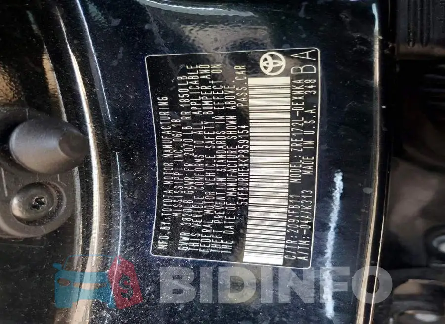 5YFBURHEXKP859154 Photo# 13
