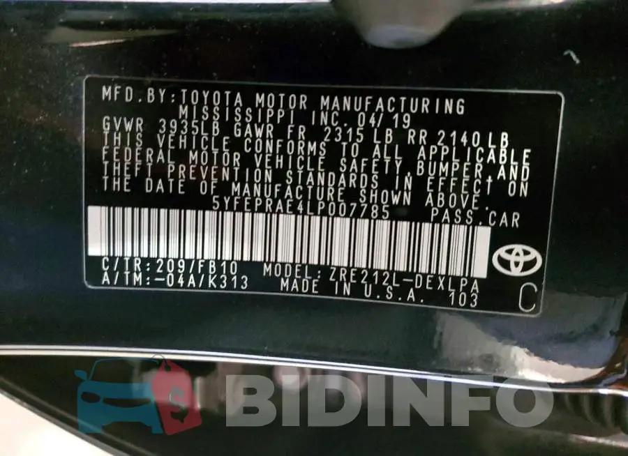 5YFEPRAE4LP007785 Photo# 13