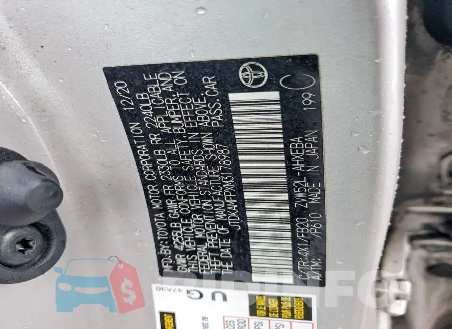 JTDKAMFPXM3178987 Photo# 13