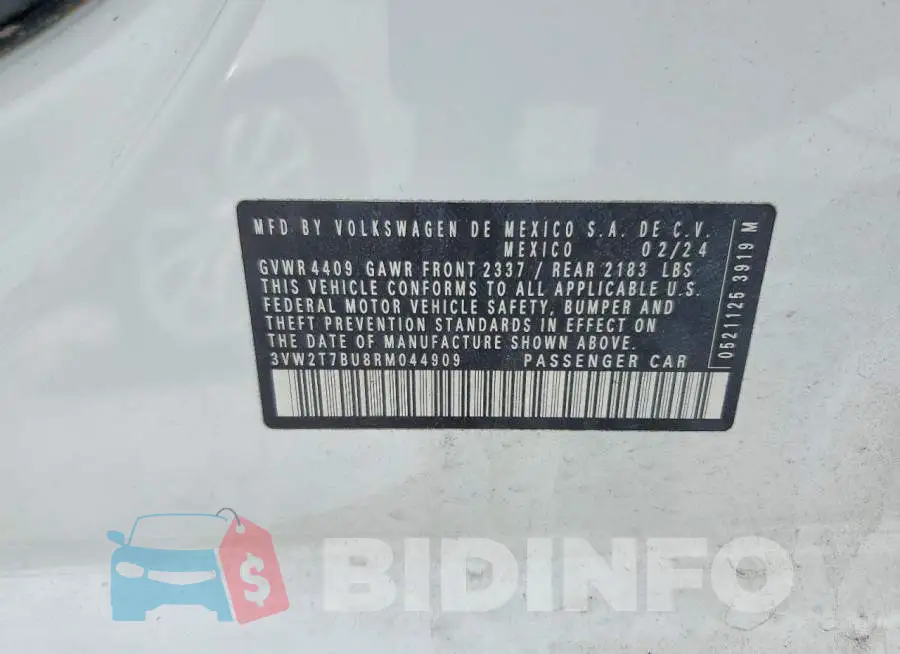 3VW2T7BU8RM044909 Photo# 13