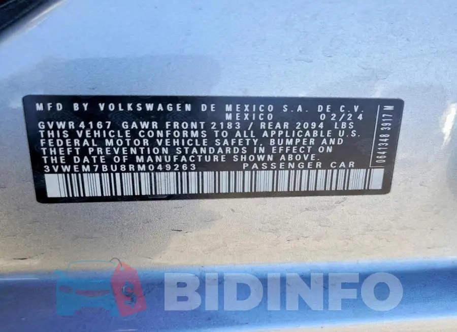 3VWEM7BU8RM049263 Photo# 12