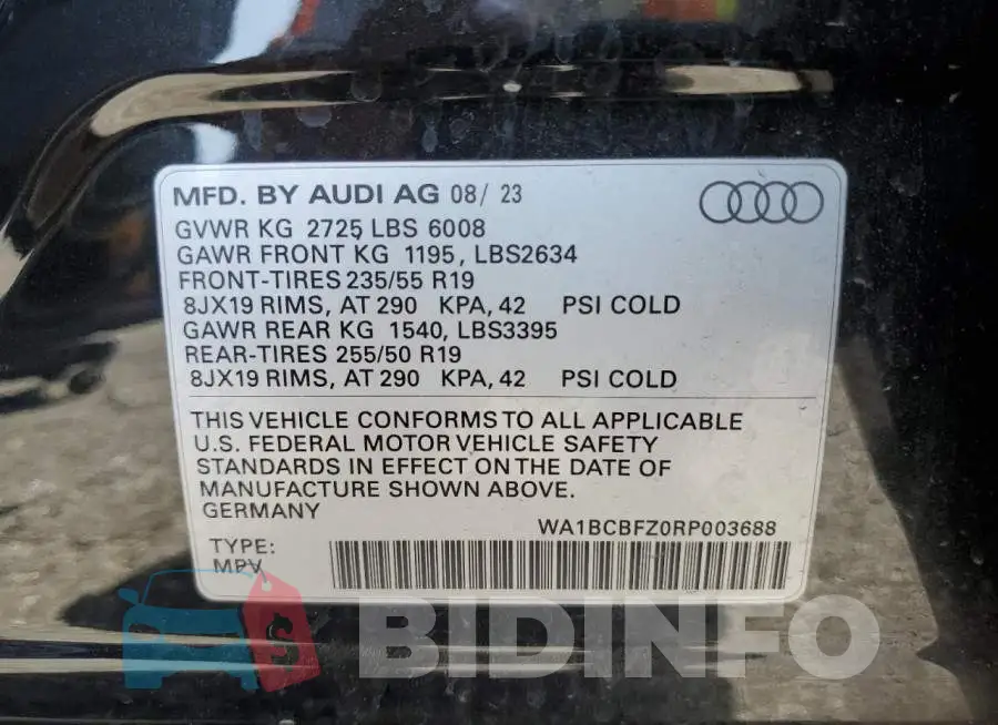 WA1BCBFZ0RP003688 Photo# 14