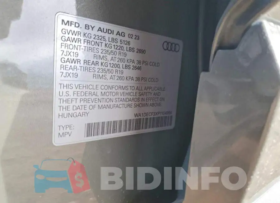 WA1DECF3XP1104998 Photo# 13