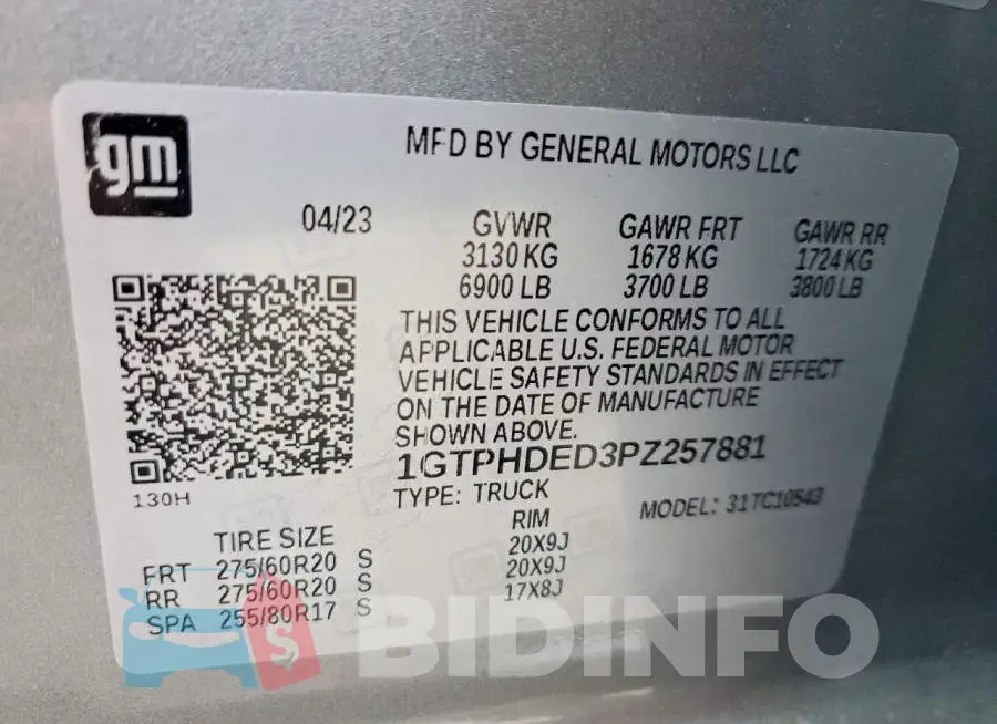 1GTPHDED3PZ257881 Photo# 13
