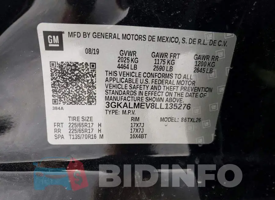 3GKALMEV8LL135276 Photo# 13