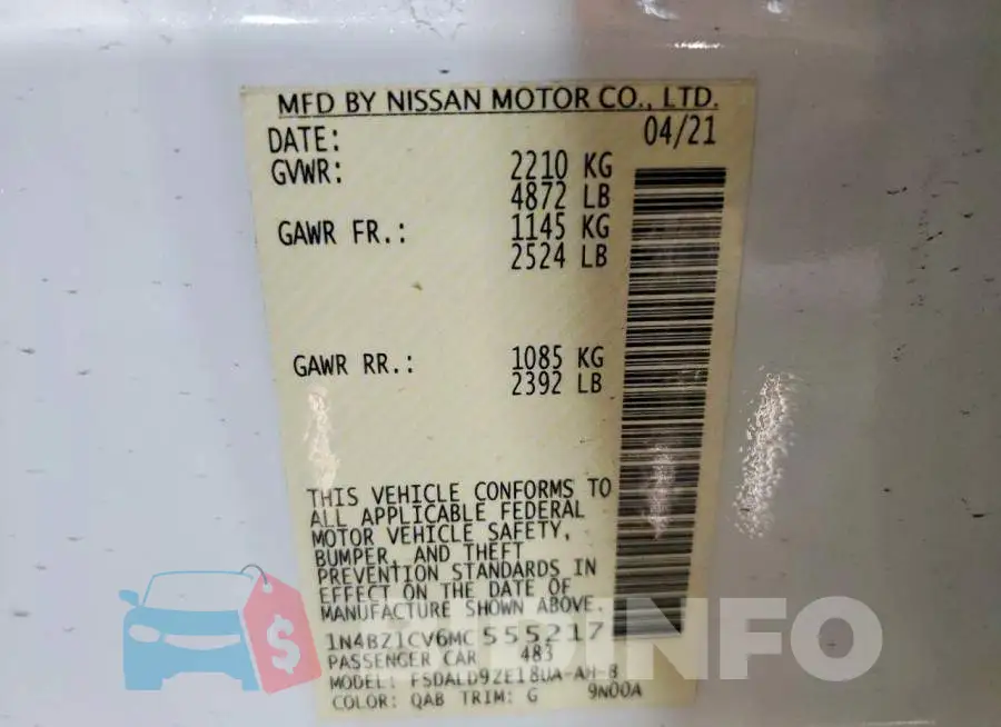 1N4BZ1CV6MC555217 Photo# 12
