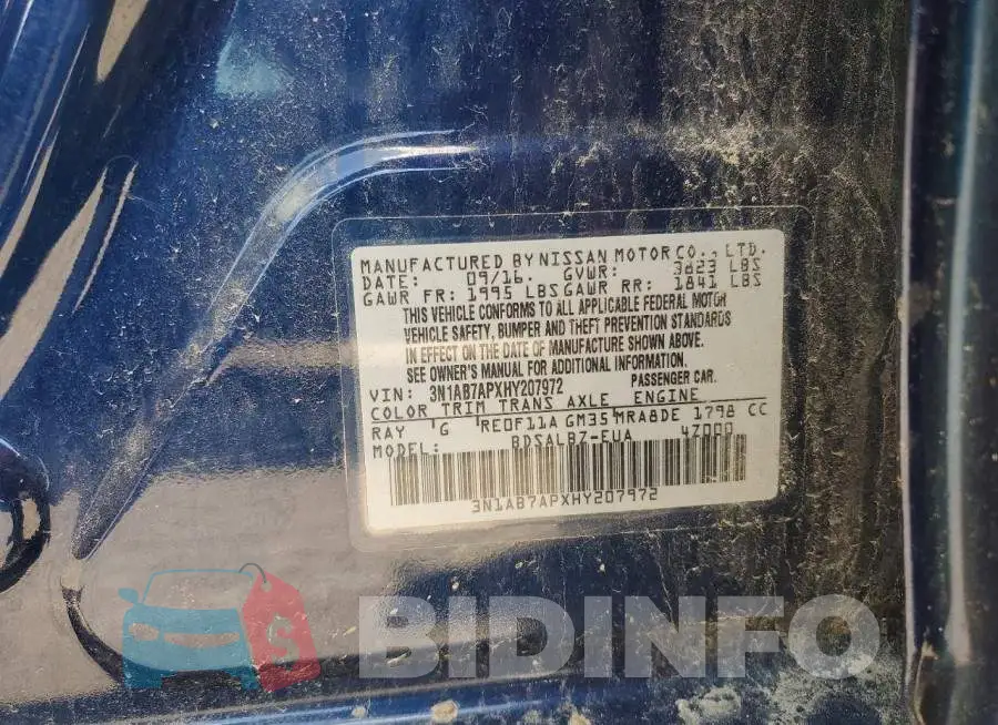 3N1AB7APXHY207972 Photo# 12