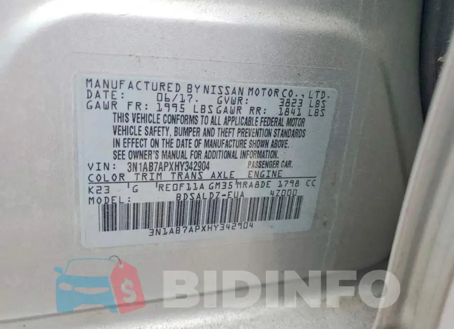 3N1AB7APXHY342904 Photo# 12