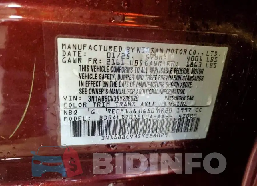3N1AB8CV3SY288029 Photo# 12
