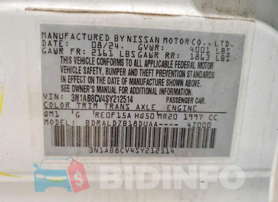 3N1AB8CV4SY212514 Photo# 13